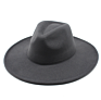 Fall Luxury Fashionable Unisex 9.5Cm Big Wide Flat Brim Hat Women Wooly Felt Fedora Hats for Party Outdoor Activity Festival