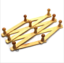 10 Hook Burnt Wood Wall Mounted Expandable Accordion Peg Coat Rack Hanger for Entryway, Mudroom or Garage