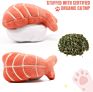 6 Pack Sushi Cat Toys with Catnip Sushi Roll Pillow Kitten Chew Bite Supplies Boredom Relief Fluffy Kitty Teeth Cleaning Chewing