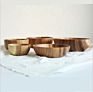 Deep round Dish Style Shallow Wooden Bowl Export to Japan with Different Size Salad Bowl