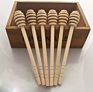 Handmade Wooden Dispense Drizzle Mixing Stirrer Dipper Sticks Honey Spoon