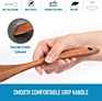 Wooden Utensils for Cooking - Non-Stick Soft Comfortable Grip Wooden Cooking Utensils - Smooth Teak Wooden Spoon Sets