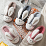 Cute Couples Warm Indoor Hair Slippers Home Plush Animal Rabbit Cartoon Slippers