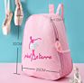 Girls Cute Light Weight Pink Durable Ballet Dancing Backpack Bag with Large Storage