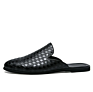 Menswear Half Moccasins Pu Leather Slipper Weaving Loafer Slides Breathable Mules Outdoor Casual Shoes Light