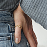 Modern and Timeless Eternit Band Handmade Dainty Women Wedding 18K Gold Curb Link Chain Ring