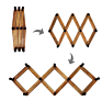 10 Hook Burnt Wood Wall Mounted Expandable Accordion Peg Coat Rack Hanger for Entryway, Mudroom or Garage