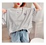 2021Luxury Plain Cotton Customized Striped T Shirts Dog Clothes for Pet and Owners Clothing