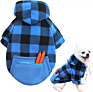 Classic Multicolor Plaid Soft Fabric Dog Hoodie Small Medium Dog Sweater Autumn and Pet Apparel