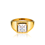 Jewelry Brown Square Black Stone Stainless Steel Gold Plated Ring Gold Plated Gemstone Ring