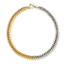 Twisted Stainless Steel Brass Alloy Silver Ring Bracelet Necklace Choker 18K 24K Gold Plated Cuban Chain Links for Women Men