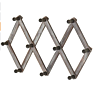 10 Hook Burnt Wood Wall Mounted Expandable Accordion Peg Coat Rack Hanger for Entryway, Mudroom or Garage