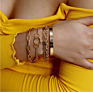 Bohemian Geometric Multi-Layer Gold Color Chunky Thick Chain Bracelet Set for Women Jewelry Gifts