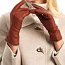 Red Leather Lambskin Dress Women Gloves for Ladies