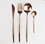 Rose Gold Dinnerware Set 304 Stainless Steel Mirror Cutlery Set Knives Forks Spoons Silverware Kitchen Home Party Tableware //