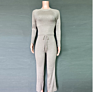 Women Knitted Sportwear Backless Pullover Sweater 2 Piece Pant Suits