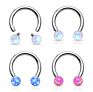 Internal Thread Opal Ball Circular Barbell Nose Rings Body Piercing Jewelry