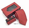 Neck Tie Clip Gift Set Pocket Square Cufflinks Tie and Handkerchief Set