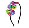 Sequin Baby Hairbands Rainbow Colorful Shiny Hair Hoops Girl Headbands Lovely Heart Kids Hair Accessories