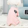 Lovely Striped Dog Four Leg Clothes Autumn Pet Clothes Small Xl Xxl Dog Clothing with Heart Stripe