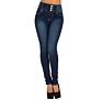 Button Fly Super Stretch Slim-Fit High Waisted Elastic Waist Pencil Pants Skinny Casual Women Demin Jeans