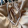 Fresh Water Pearl Necklace Heart Shaped Ot Button Necklace Bracelet French Retro Temperament Necklace