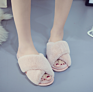 Home Furnishing Indoor Plush Flat Floor Mop Open Toe Cross Flip Flop Warm Cotton Slippers