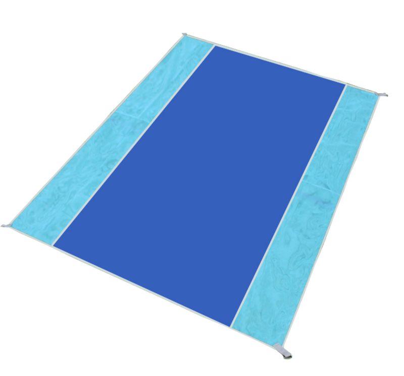 Outdoor Portable Two Layers Nylon Mesh Sand Proof Free Portable Folding Beach Mat Blanket with Logo