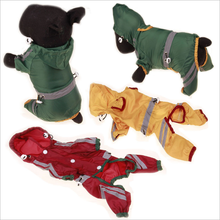 Pet Raincoat Waterproof Jacket Cat Dog Hood Rain Coat Reflective Jumpsuit Apparel