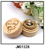 Round Wedding Wood Ring Jewelry Box