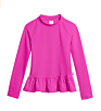 Big Girls' Rash Guard Peplum Long Sleeve Sun Shirt with Spf50+