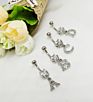 Initial Pave Clear Gem Dangling Alphabet Letter Surgical Steel 14G Navel Belly Button Ringsbody Piercing Jewelry