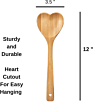 Heart Shape Kitchen Utensil Bamboo Wooden Serving Mixing Spoon for Cooking