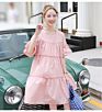 Cotton Pregnant Women Breastfeeding Dress Short Loose Maternity Evening Dress