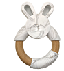 Mzl Cartoon Image Organic Silicone Bunny Teethers with Wood Ring