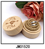 Round Wedding Wood Ring Jewelry Box