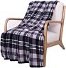 Buffalo Plaid Throw Blanket Soft Flannel Fleece Red Black Checker Plaid Pattern Decorative Throw