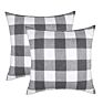 Black and White Farmhouse Decorative Square Checkers Throw Pillow Covers 18X18 Inches Buffalo Check Plaid Cushion Cover