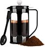 1000Ml French Press with Heat Resistant Borosilicate Glass Carafe and Stainless Steel Filter - Black