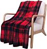 Buffalo Plaid Throw Blanket Soft Flannel Fleece Red Black Checker Plaid Pattern Decorative Throw