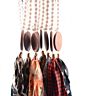 Handmade Wooden Disc Bead Beaded Pendant Women's Necklace Pearl Crystal Leopard Fabric Tassel Long Wool Chain