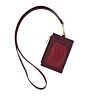 Student Id Name Card Holder Genuine Leather Id Badge Card Holder Wallet with Zipper and Lanyard