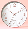 Fashional 3D Numbers round Modern Rose Gold Non-Ticking Plastic Quartz Clock Wall Home Decor