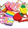 Silicone Dinosaur Push Bubble Popit Coin Purse Handbags Kids Dinosaur Popping Fidget Purse It for Little Girls Woman