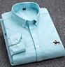 100% Organic Cotton Oxford Long Sleeves Solid Slim Fit Business Shirts for Men