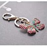 Crystal Glittering Full Rhinestone Car Bag Accessories Butterfly Girl Key Chains