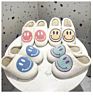 Microterry Fashionable Fluffy Comfortable Happy Face Smiley Face Home Slippers for Women Lady