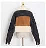 Rt027 Women's Jean Jacket Comfortable Patchwork Coat Color Block Crop Jacket Girls Warm Denim Clothes