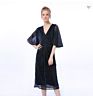 Flare Sleeve Chiffon Evening Maxi Dress plus Size Women Party Long Dress Gown Clothes Formal Long Slim Elegant Dress