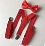 Soild Color Children Belt Bowtie Set Baby Boys Girls Suspenders Clip-On Y-Back Braces Bow Tie Elastic Kids Adjustable